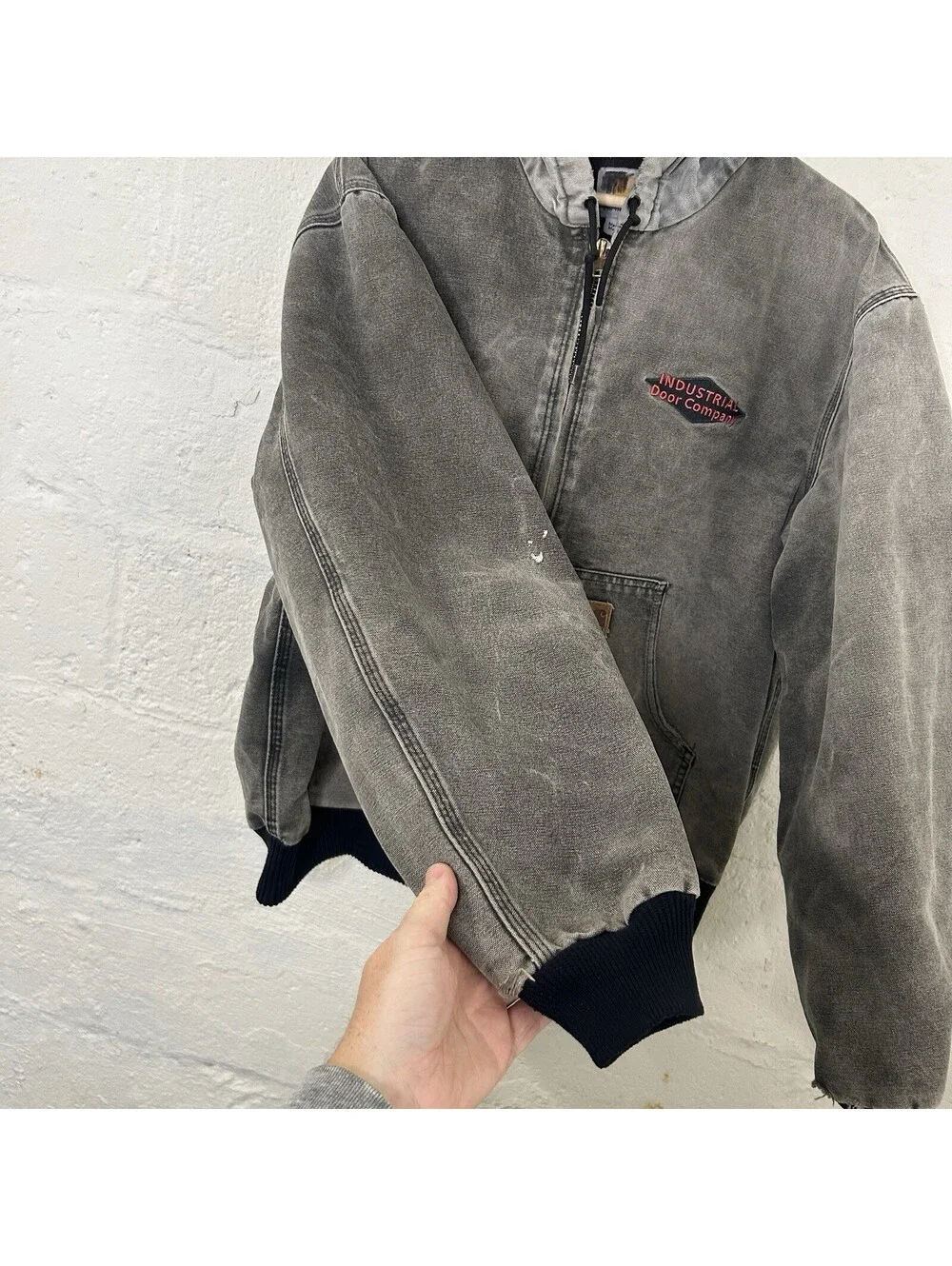 Vintage Faded Carhartt Quilted Hooded Active Jacket “Black”